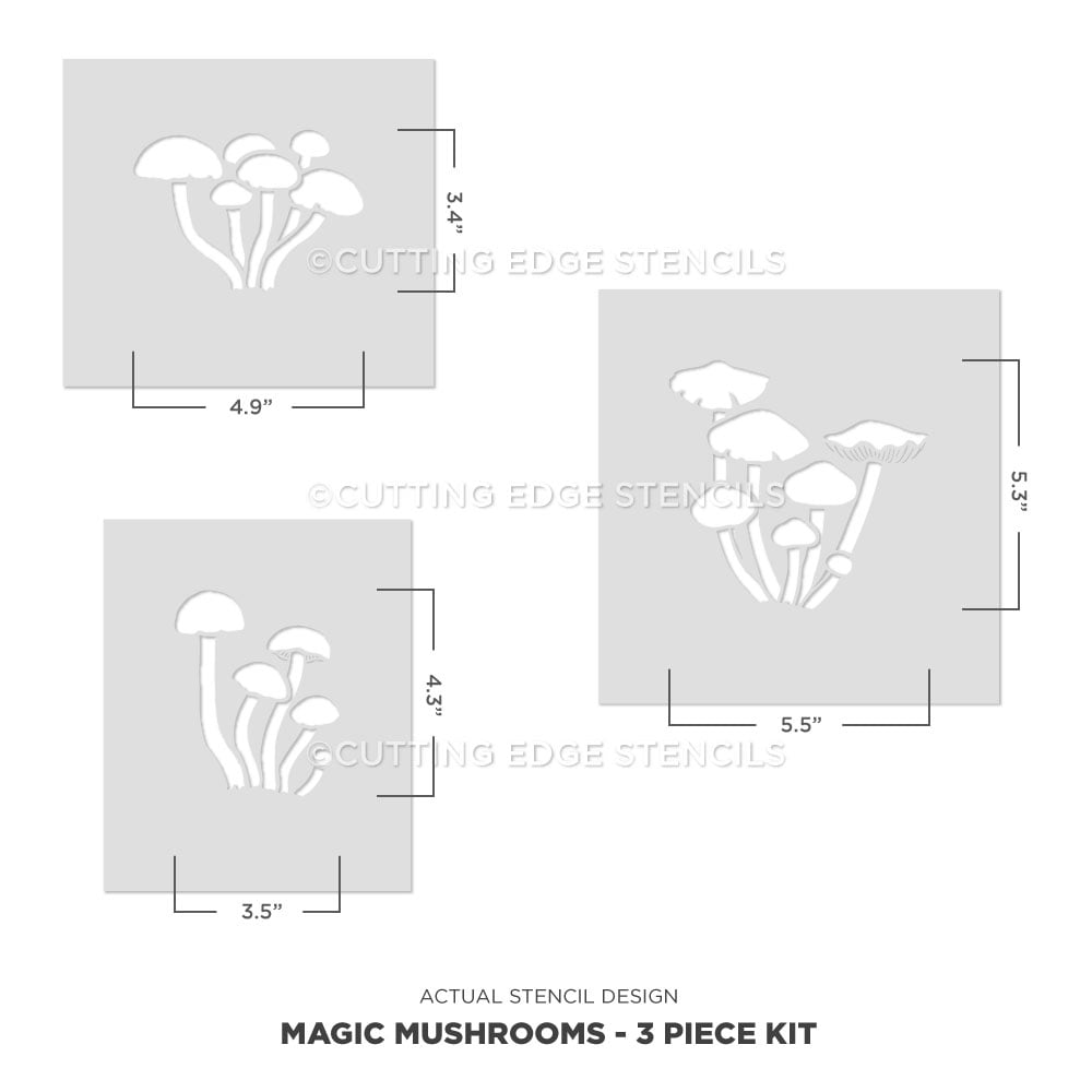 magic mushroom wall kit stencil actual