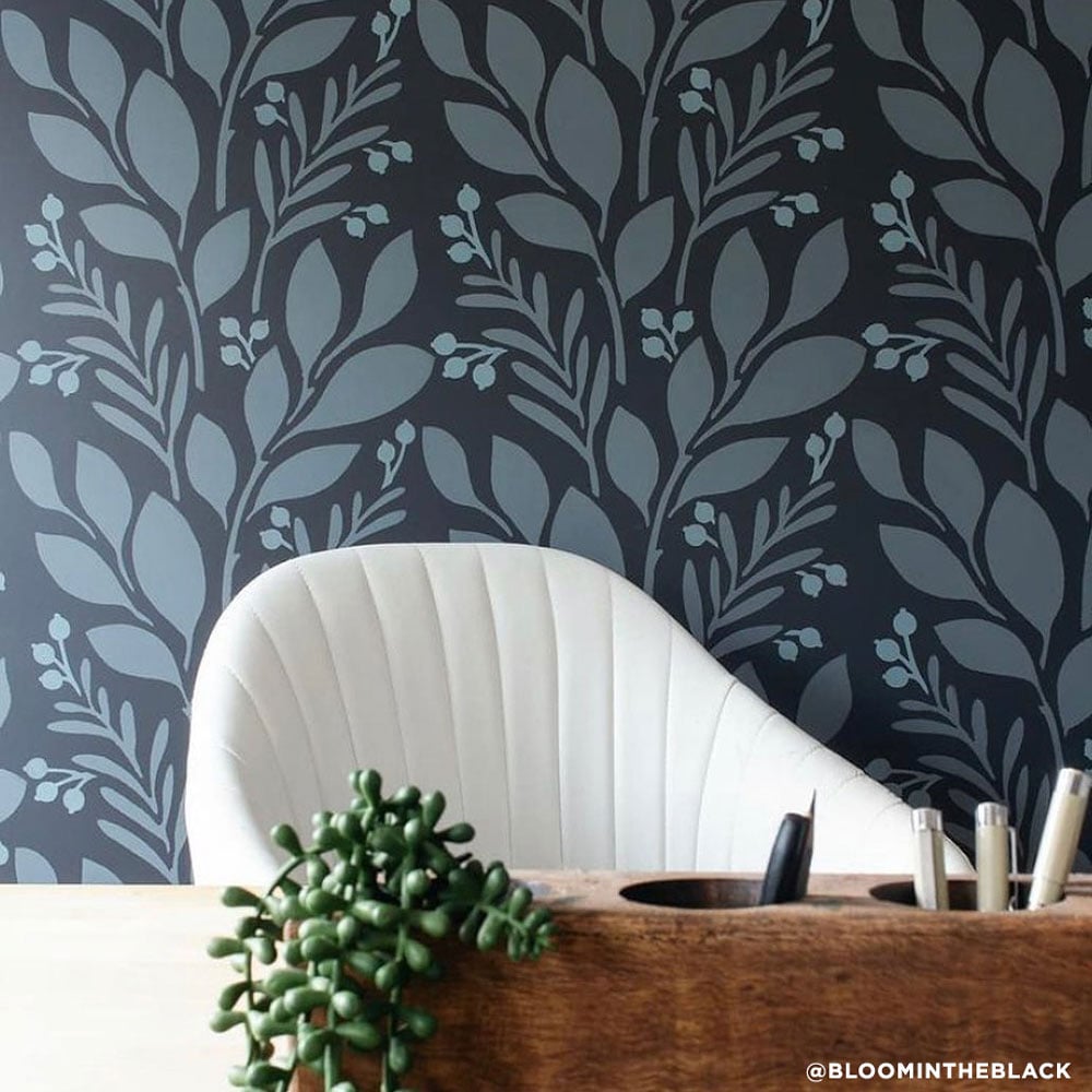 large floral wall stencil pattern