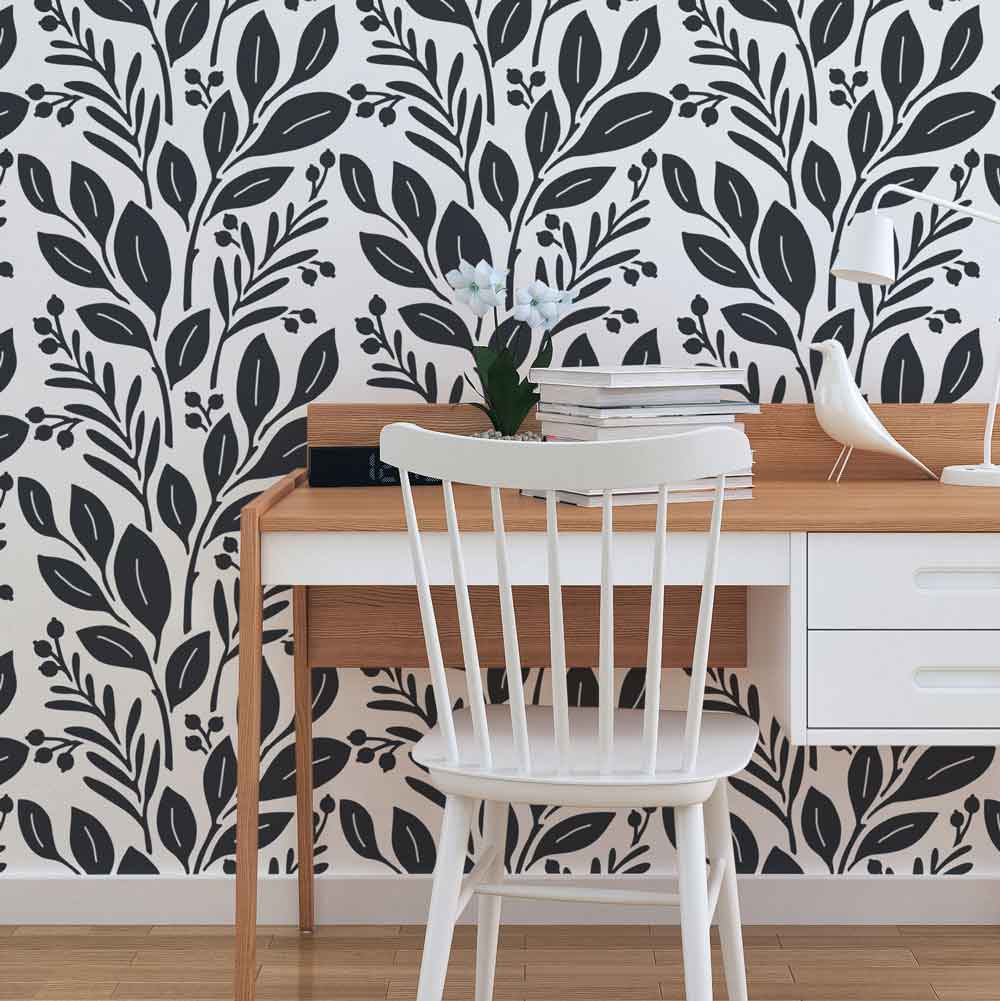 Magnolia and Berries Wall Stencil