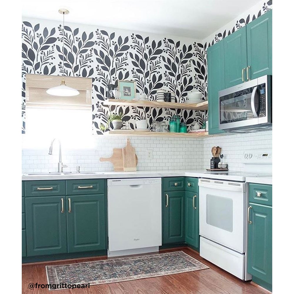 stenciled kitchen magnolia stencils