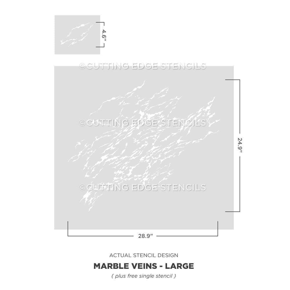 large marble veins allover wall stencil actual