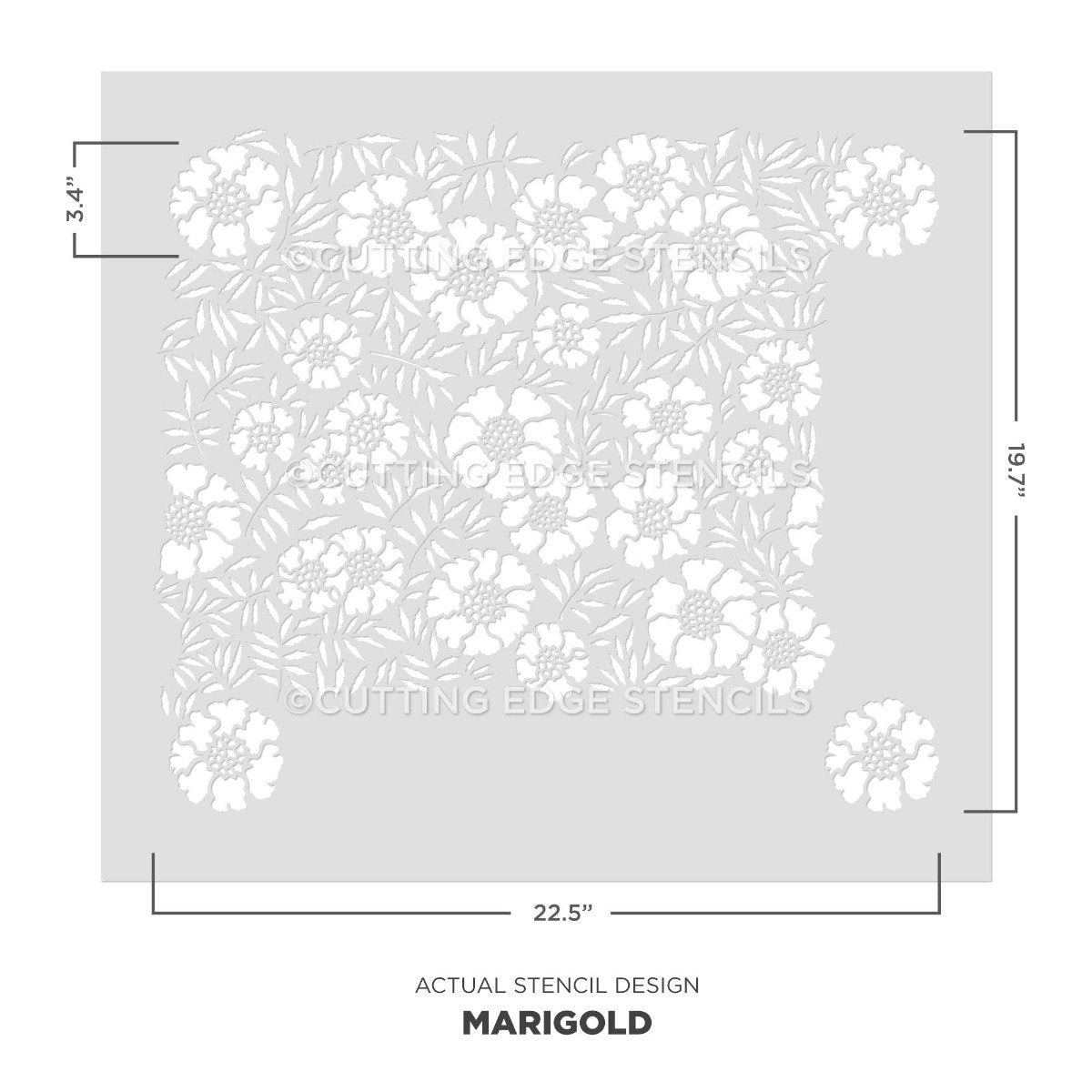 marigold wall stencil actual painted stencil image