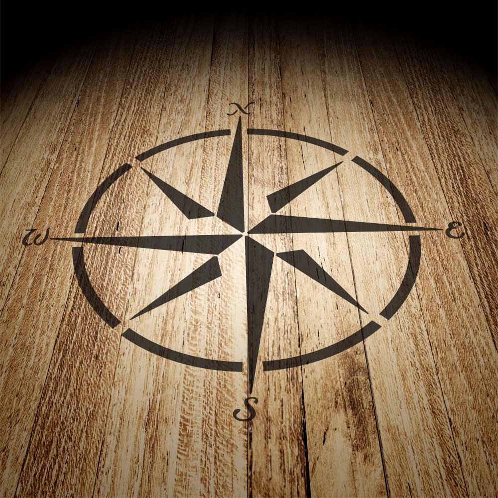 mariners compass stenciled floor