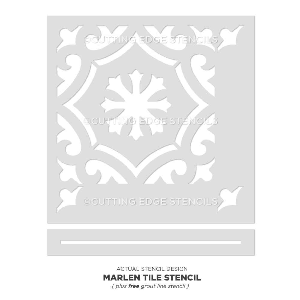 Marlen Tile Stencil DIY Painted Floor Stenciling