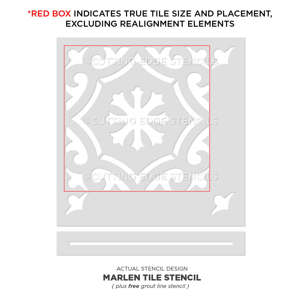 Marlen Tile Stencil DIY Painted Floor Stenciling