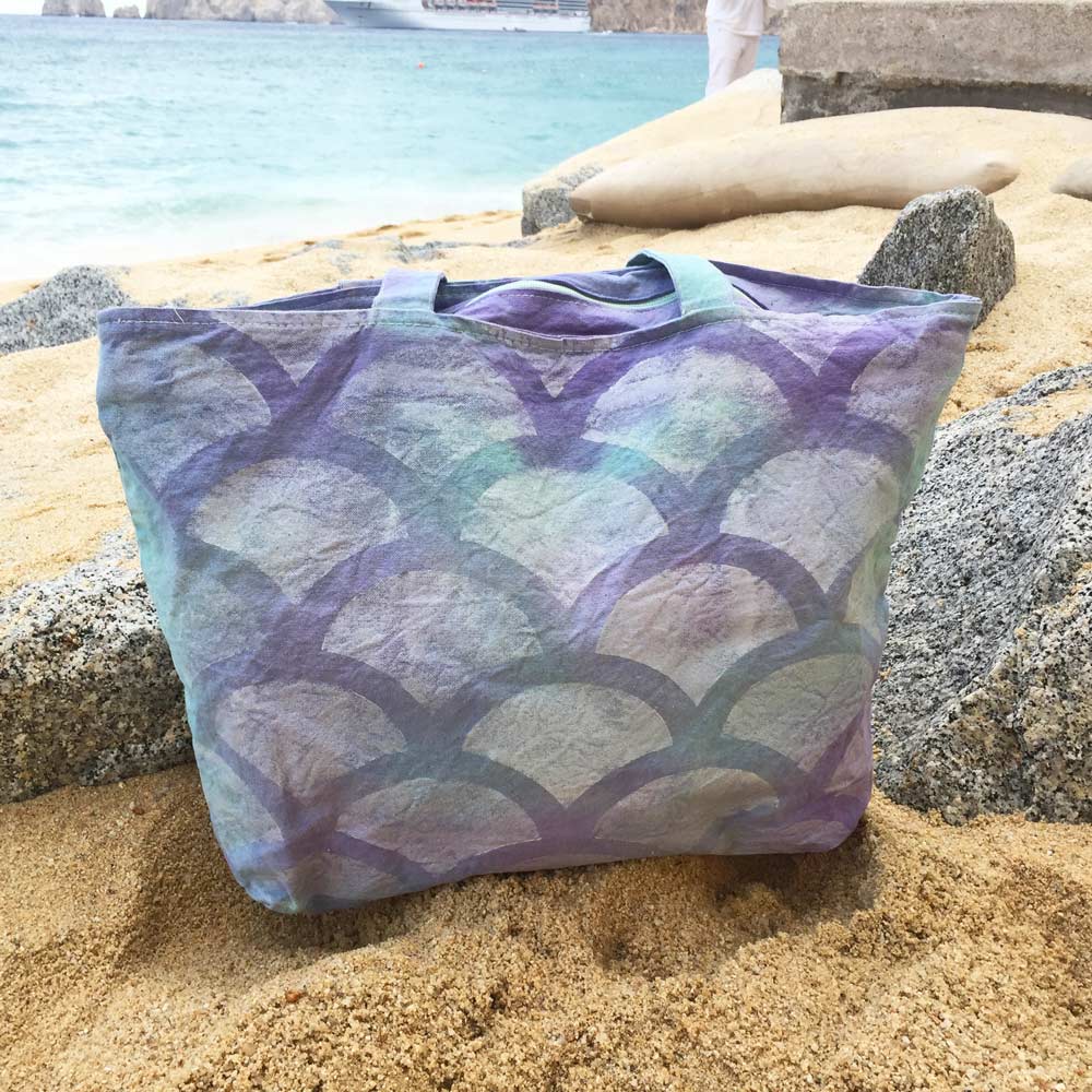 Mermaid Stenciled Tote Bag