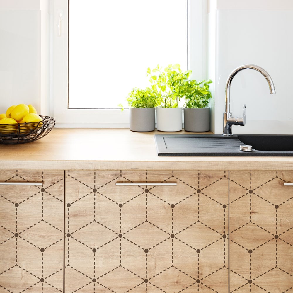 modern cube wooden geometric kitchen