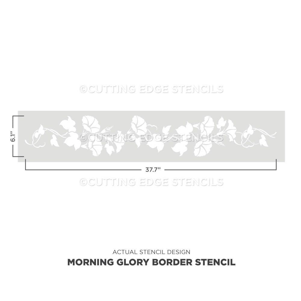 morning glory flower border stencil