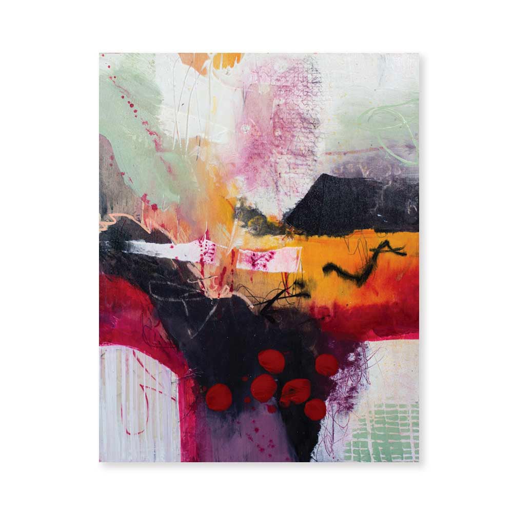 original abstract painting with stencils