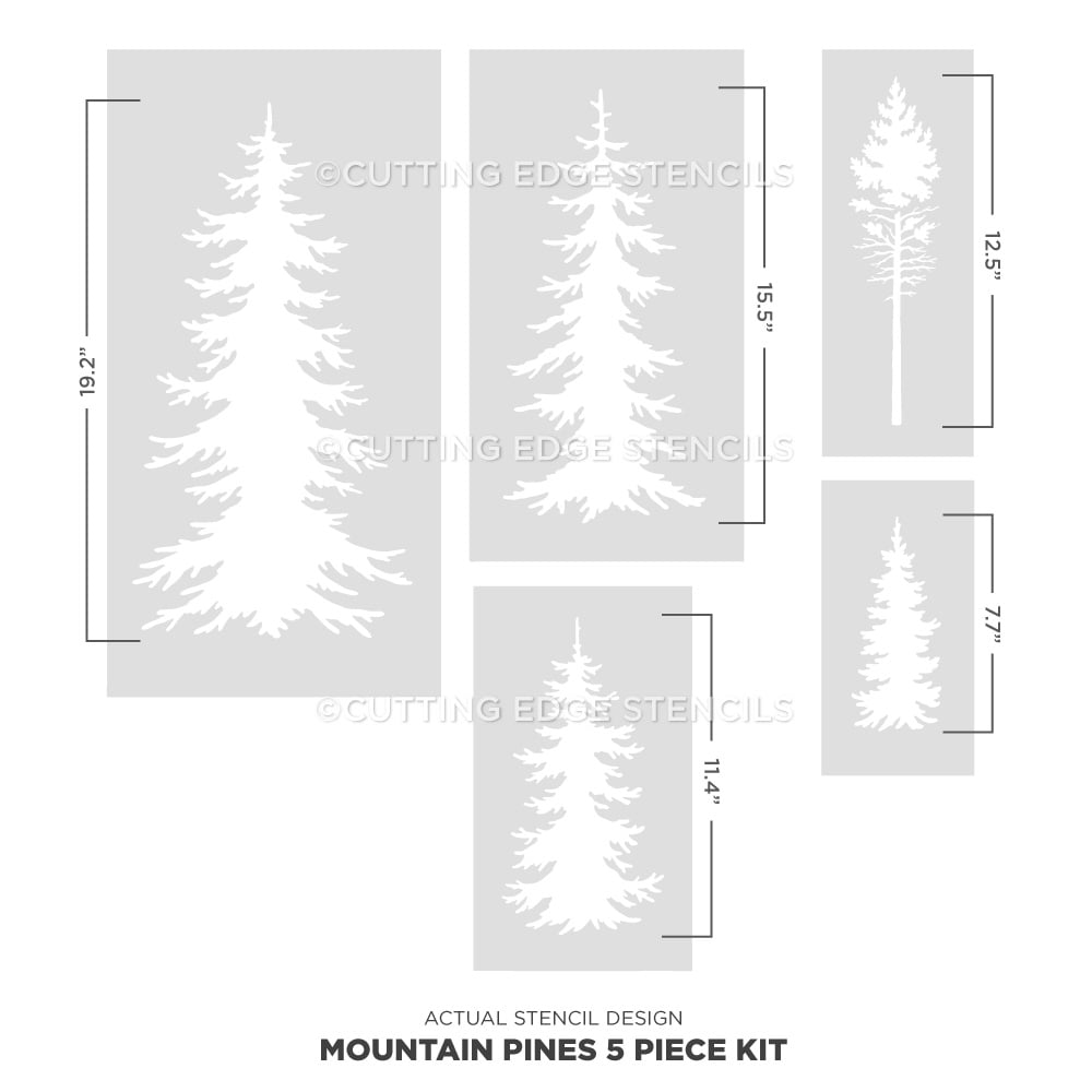 pines tree stencil