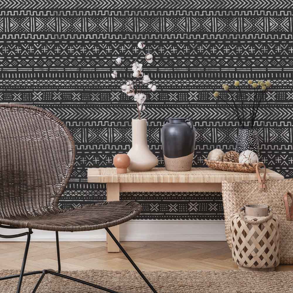 Mudcloth Tribal Stencil for walls