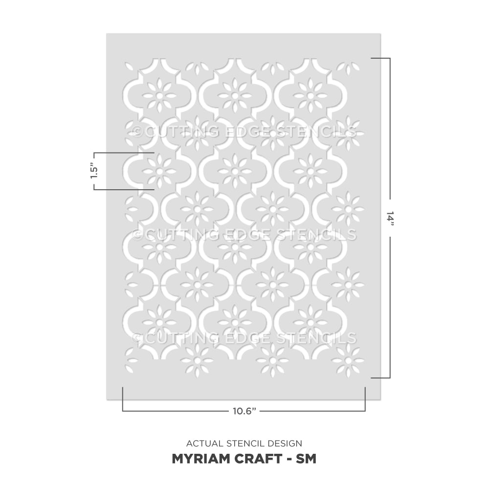 Myriam Crafts Stencil Allover Pattern Trellis Flower Craft Stenciling