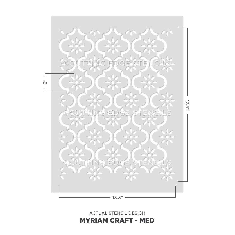 Myriam Crafts Stencil Allover Pattern Trellis Flower Craft Stenciling