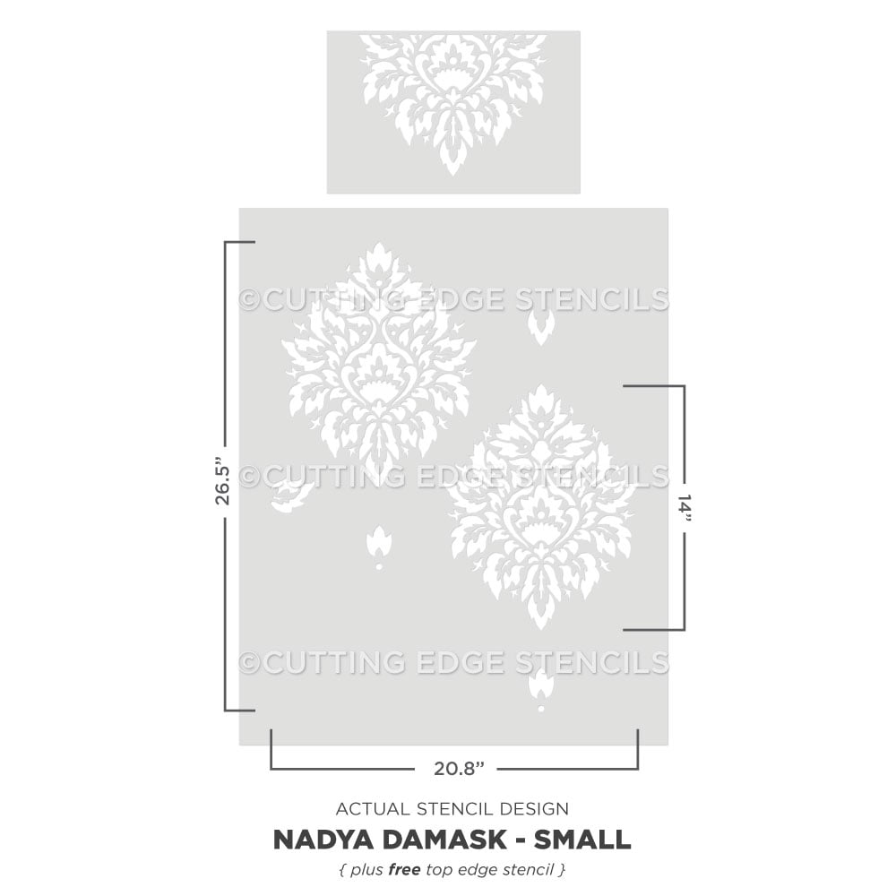 nadya damask stencil for walls