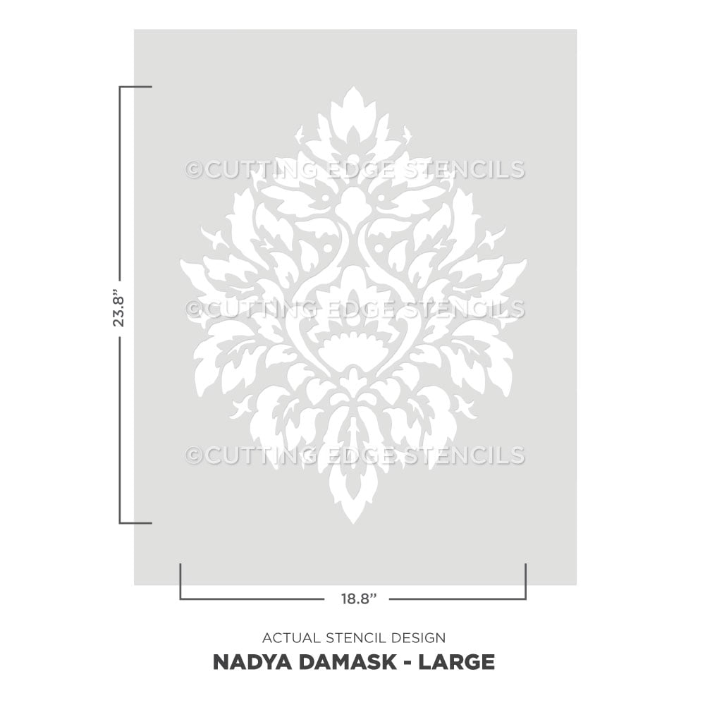 nadya damask stencil for wall art