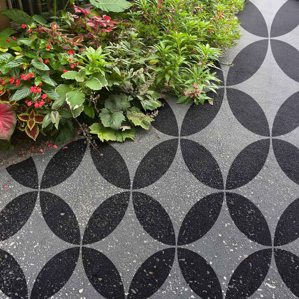 large nagoya cement patio stencil