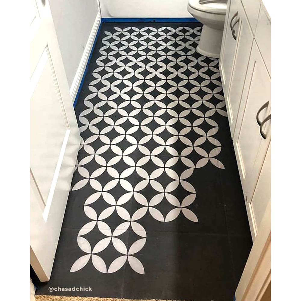 stenciling tile floor