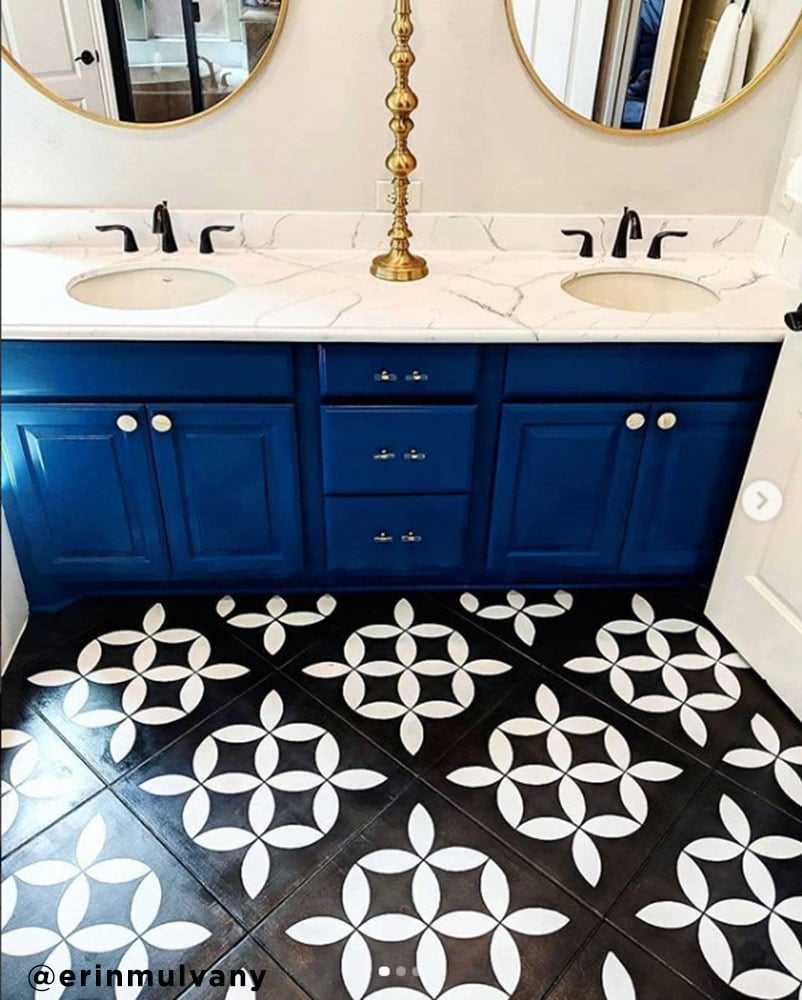 stenciled old tile