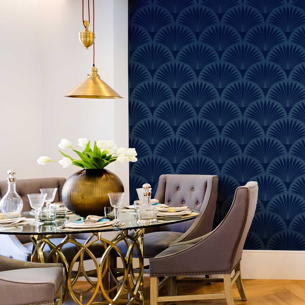 dining room wall glam palm wall stencil for walls