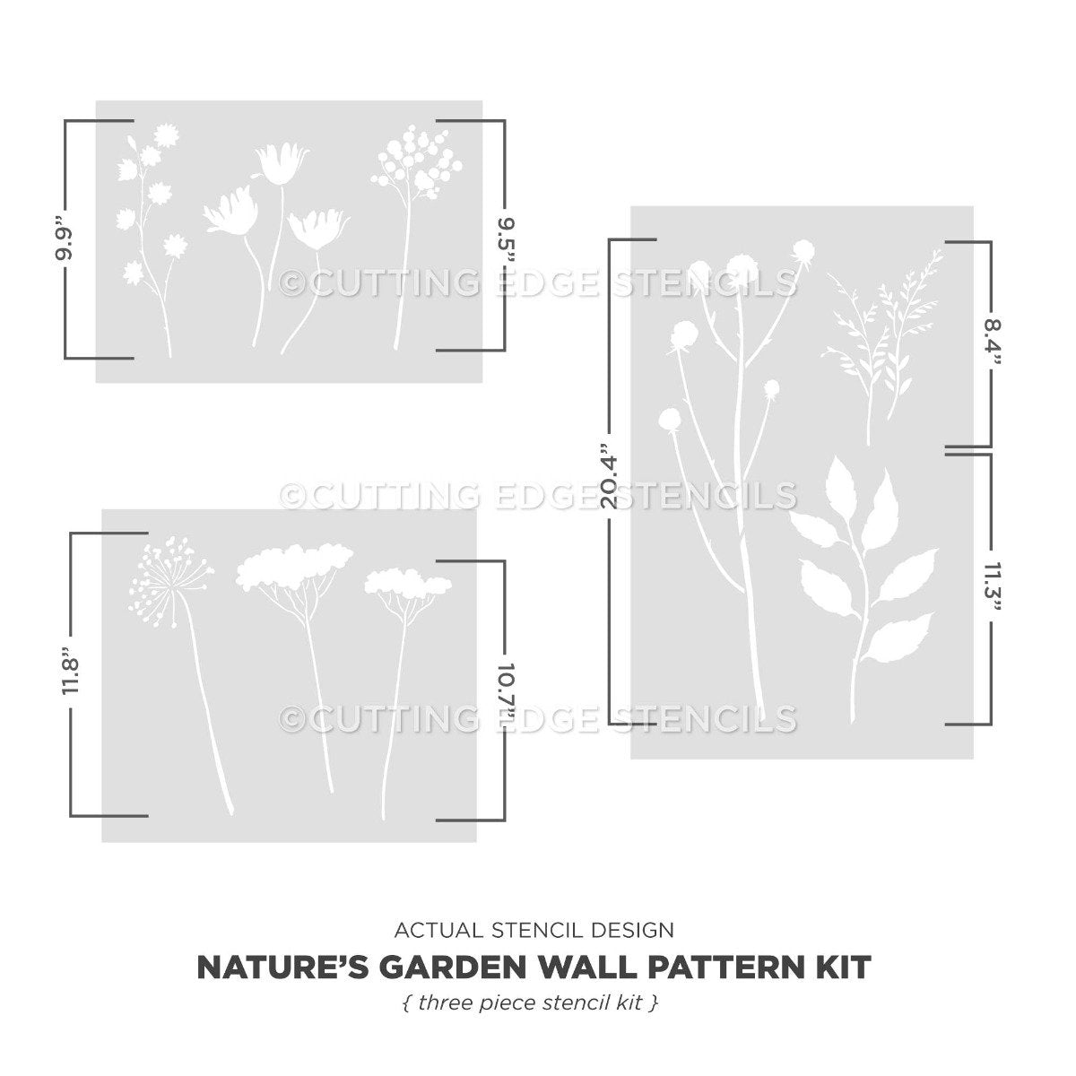 actual stencil image wall pattern kit natures garden