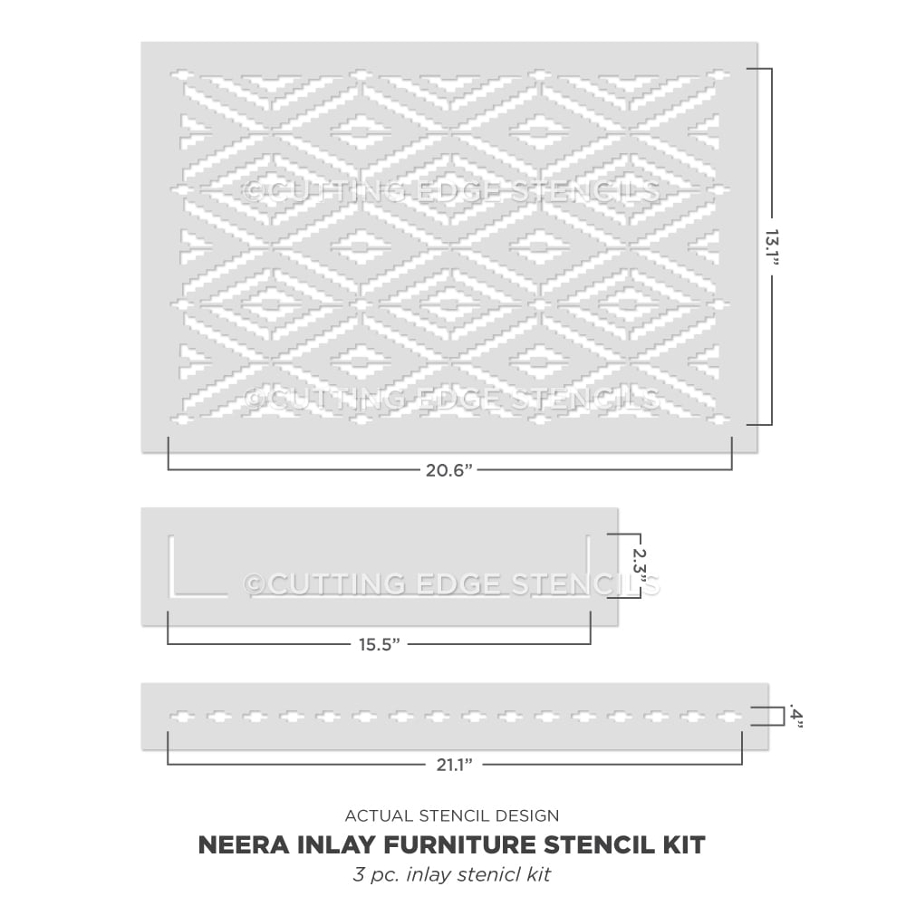 neera inlay furniture stencil kit actual image