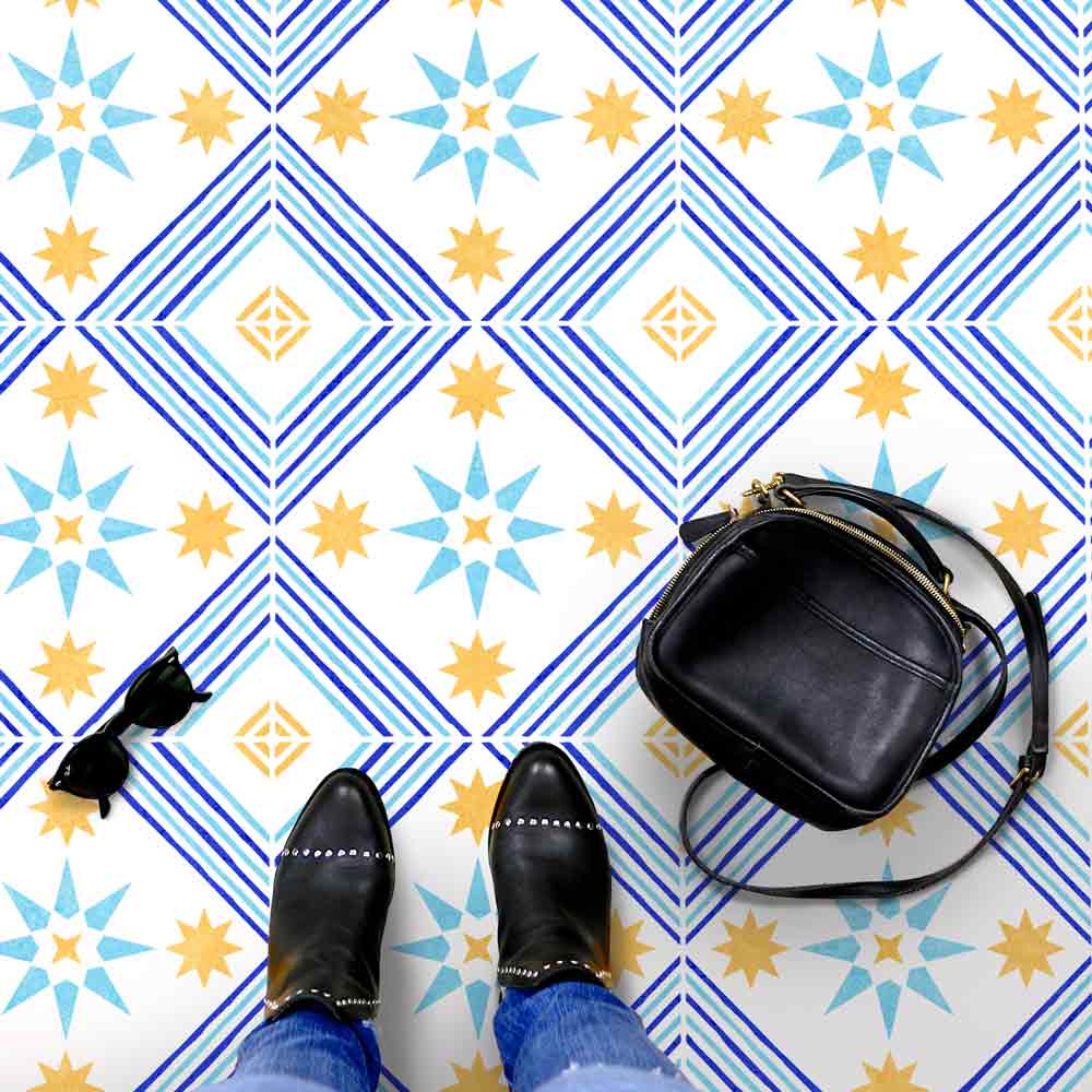 stenciled nola tile floor