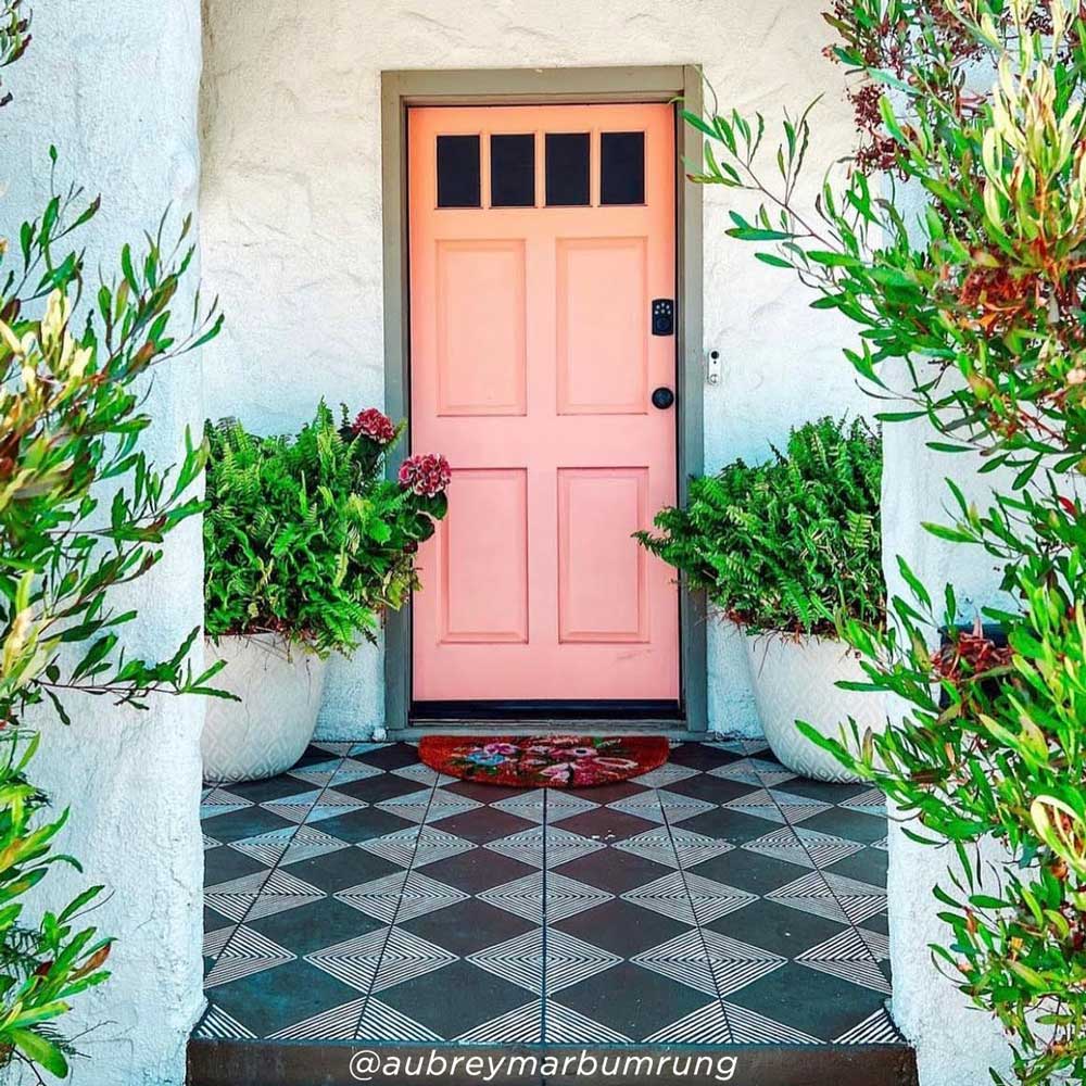 nola tile stenciled entryway porch