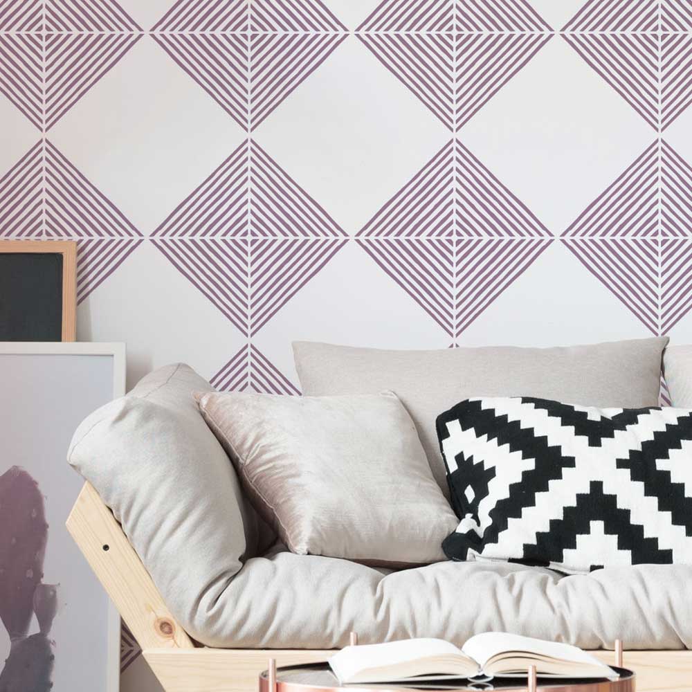 Stenciled accent wall tile stencil