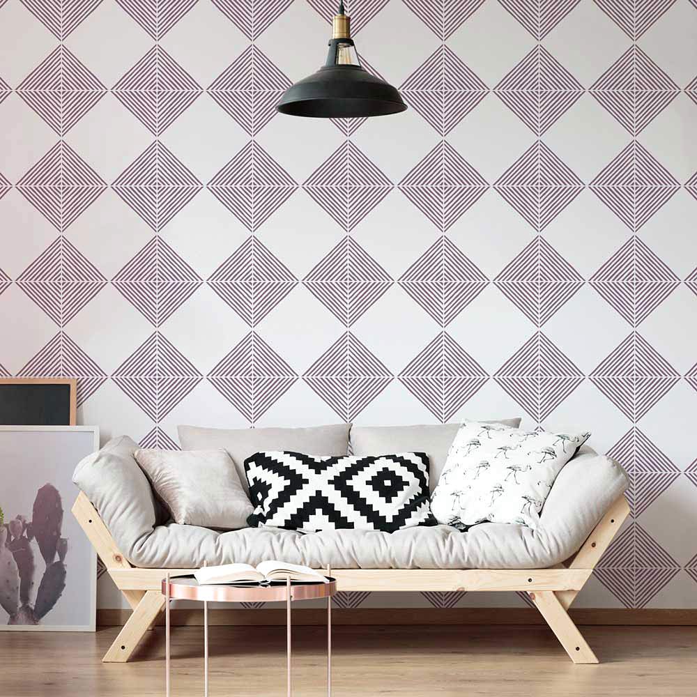 Stenciled accent wall tile stencil