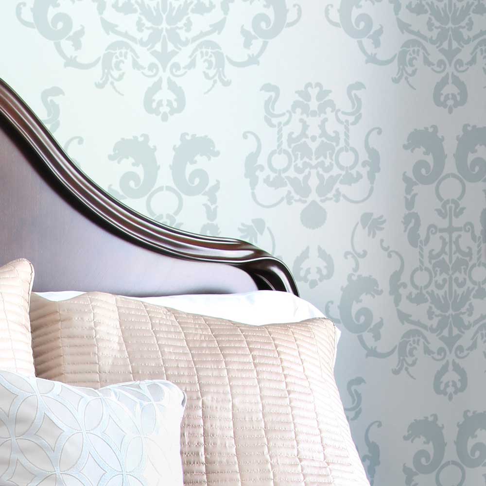 oceana damask wall stencil