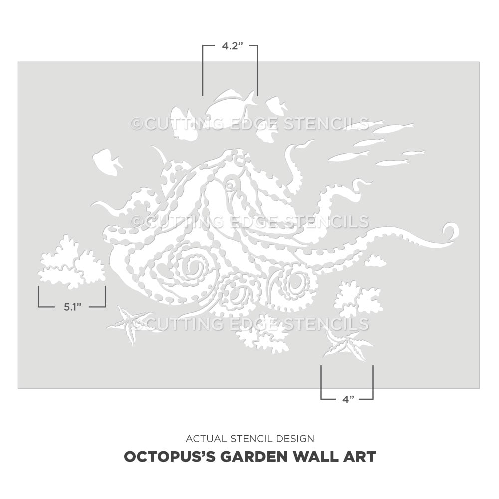 octopus garden wall stencil nautical art