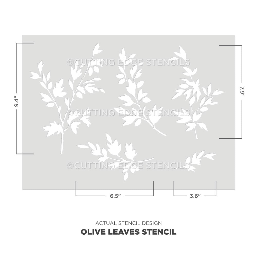 olive leaves stencil for walls