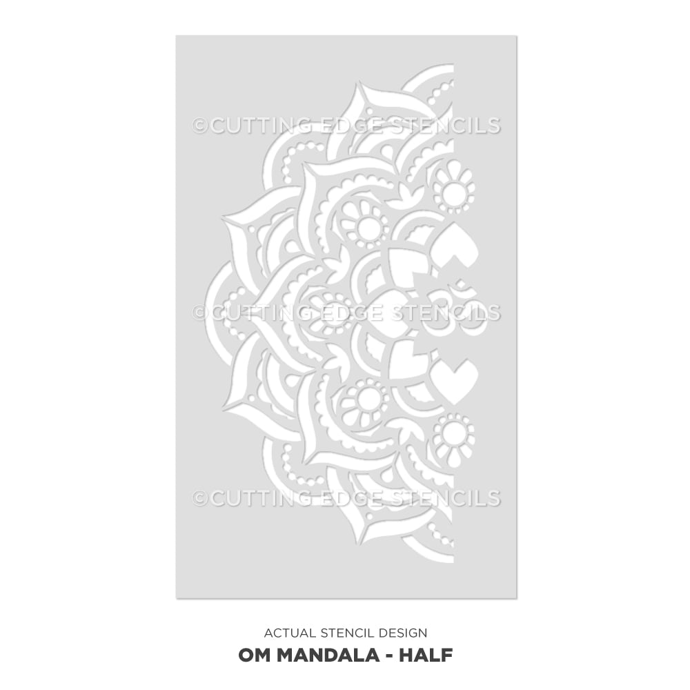 OM Mandala Wall Stencil Design Half Actual