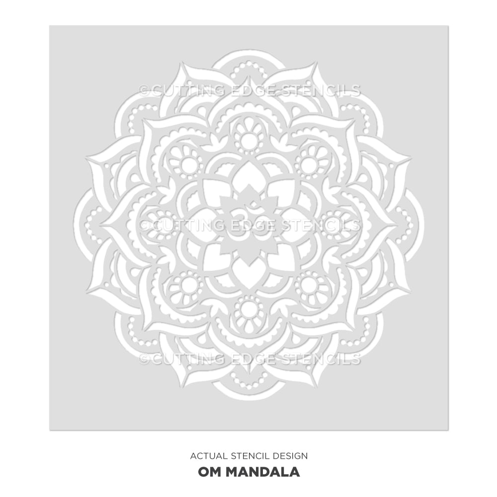 OM Mandala Stencil Design Wall Art Actual