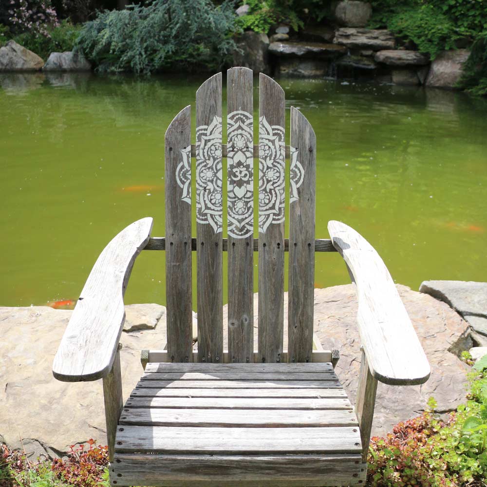 Om mandala furniture stencil on outdoor chair