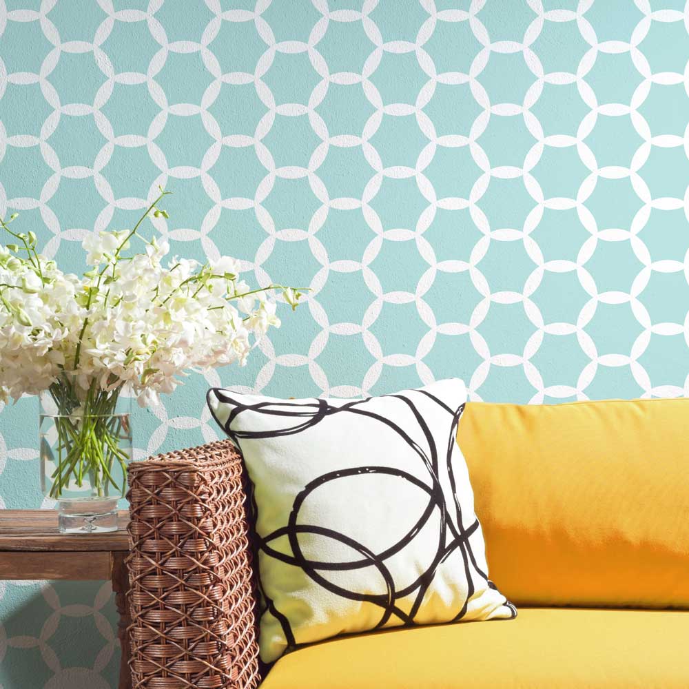 Orient Geometric Wall Stencil