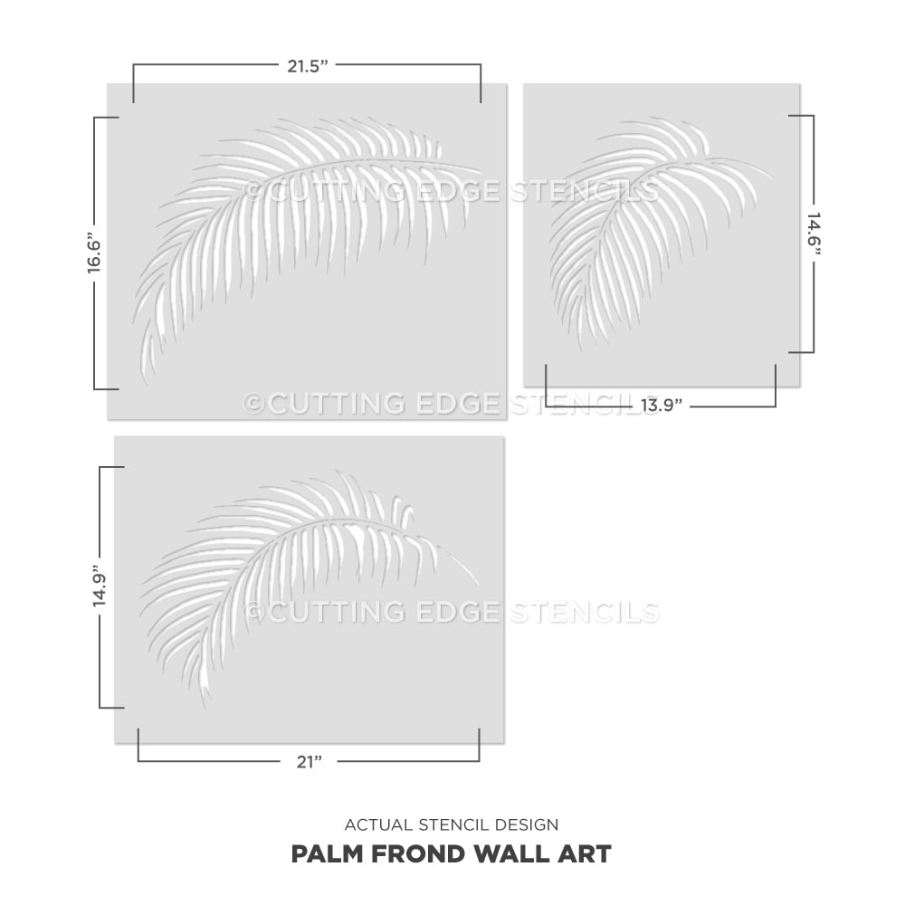 Palm Fronds Stencil Tropical Wall Pattern Kit Actual