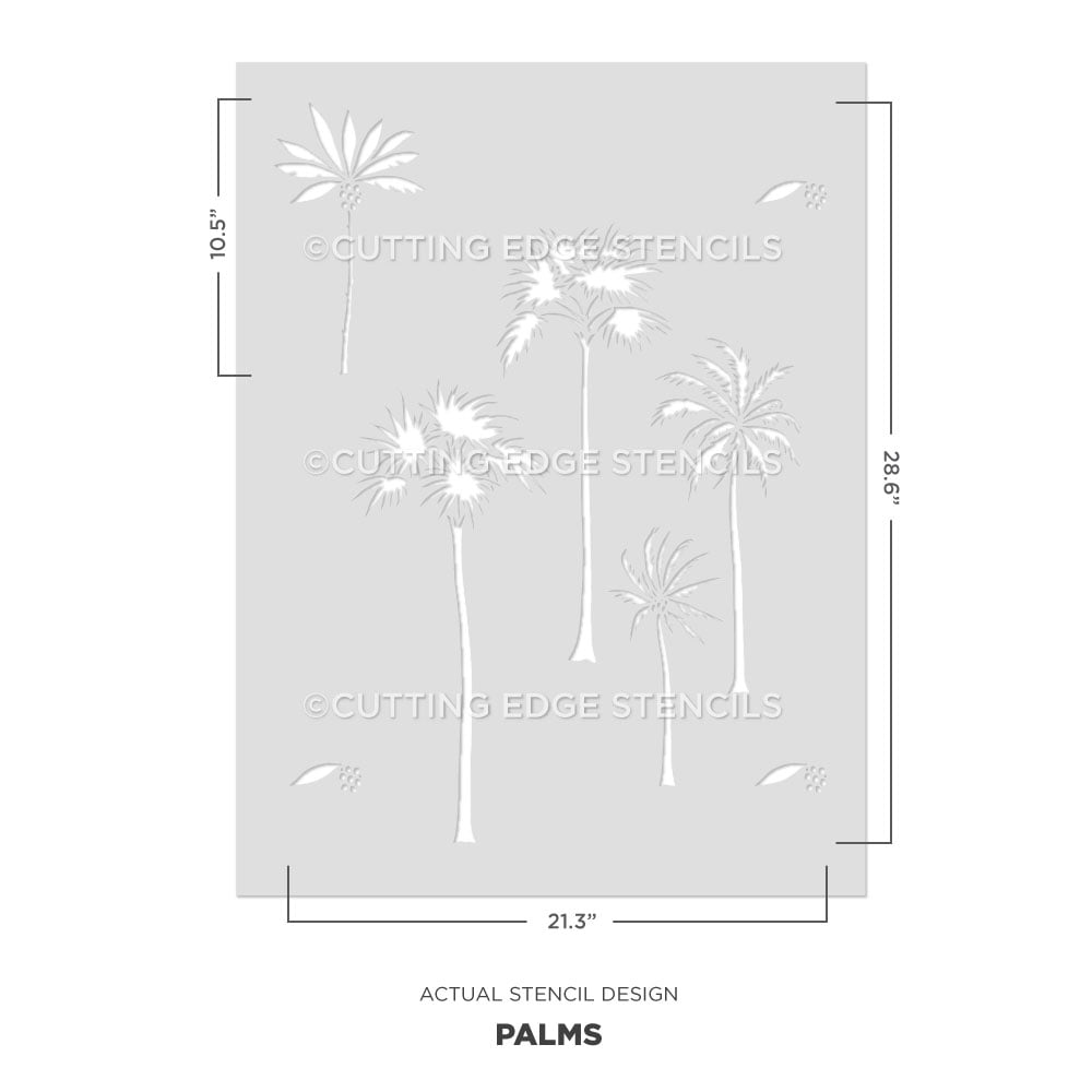 palms wall stencil actual image