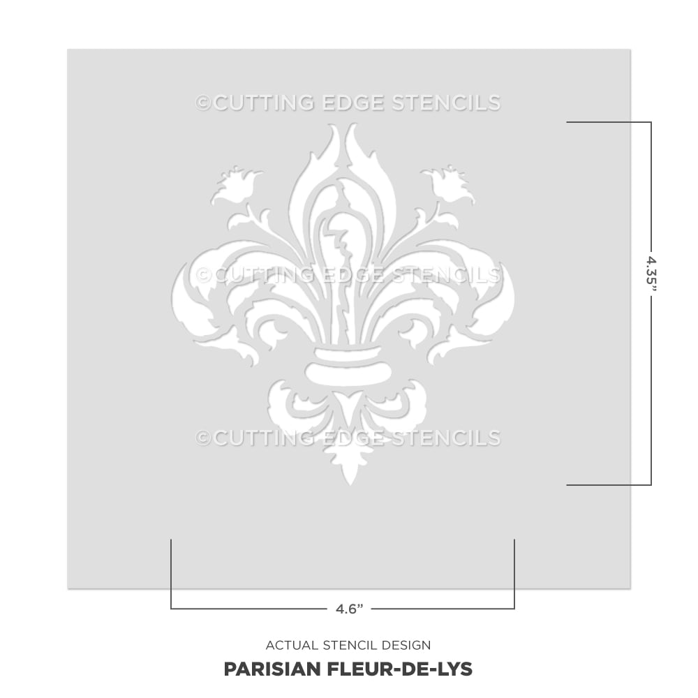 parisian fleur-de-lys stencil actual image