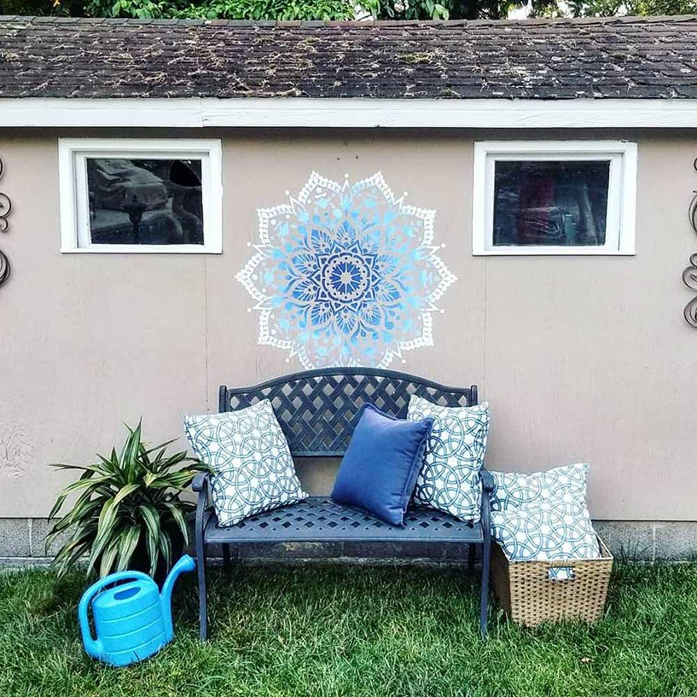 stenciled mandala outdoors