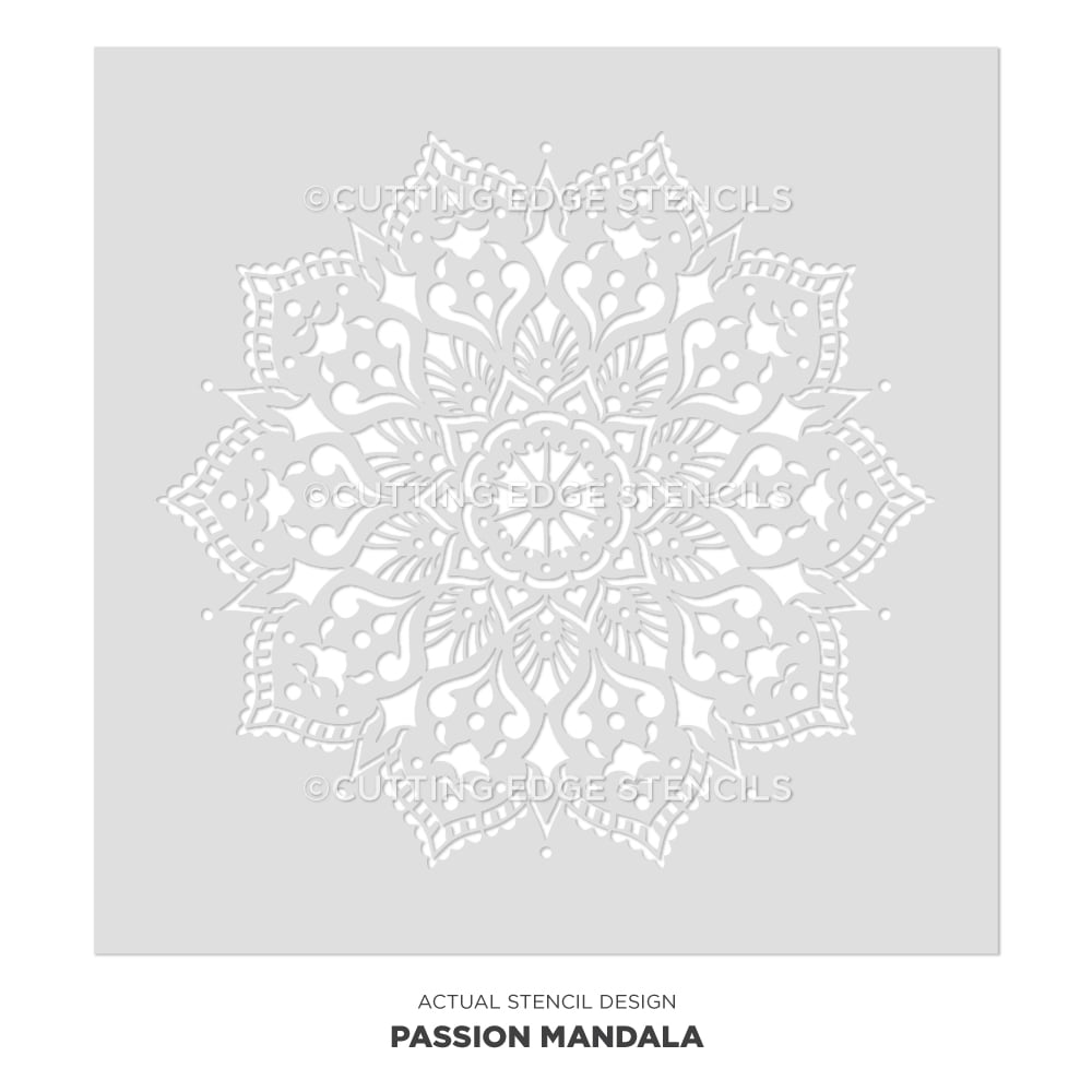 Passion Mandala Stencil Stenciling Stenciled Wall Art