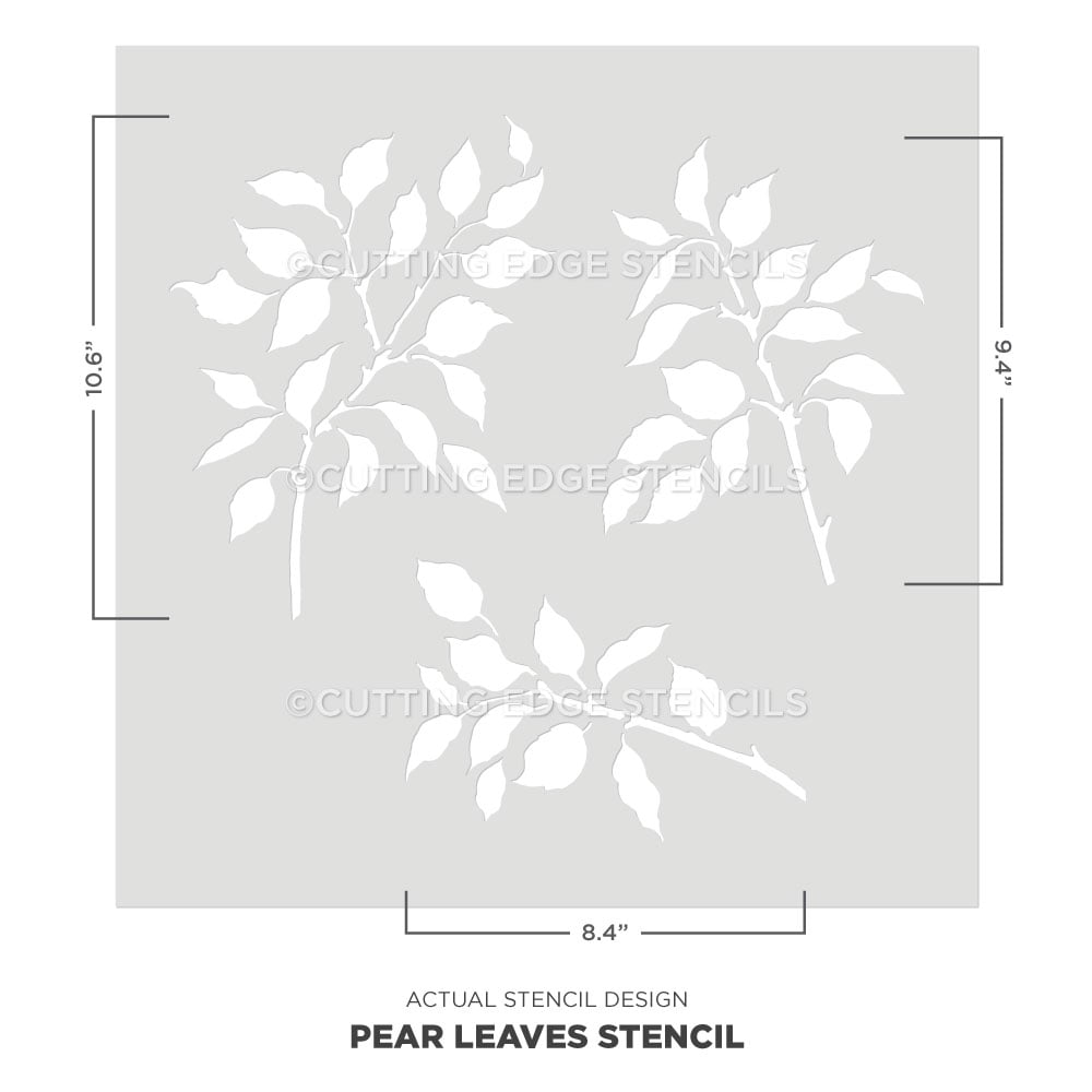 pear leaves stencil design