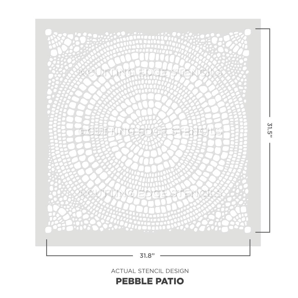 actual stencil image pebble patio stencil 