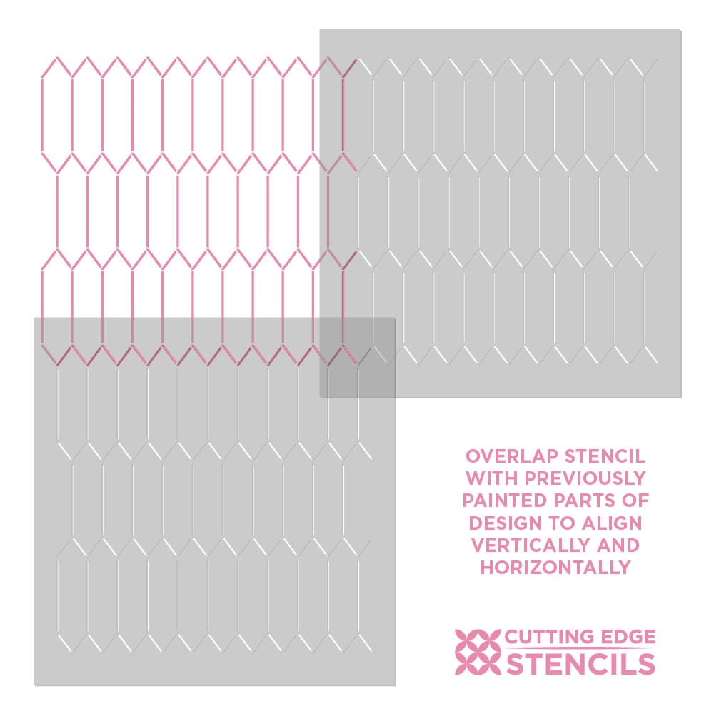 pencil tile stencil alignment photo