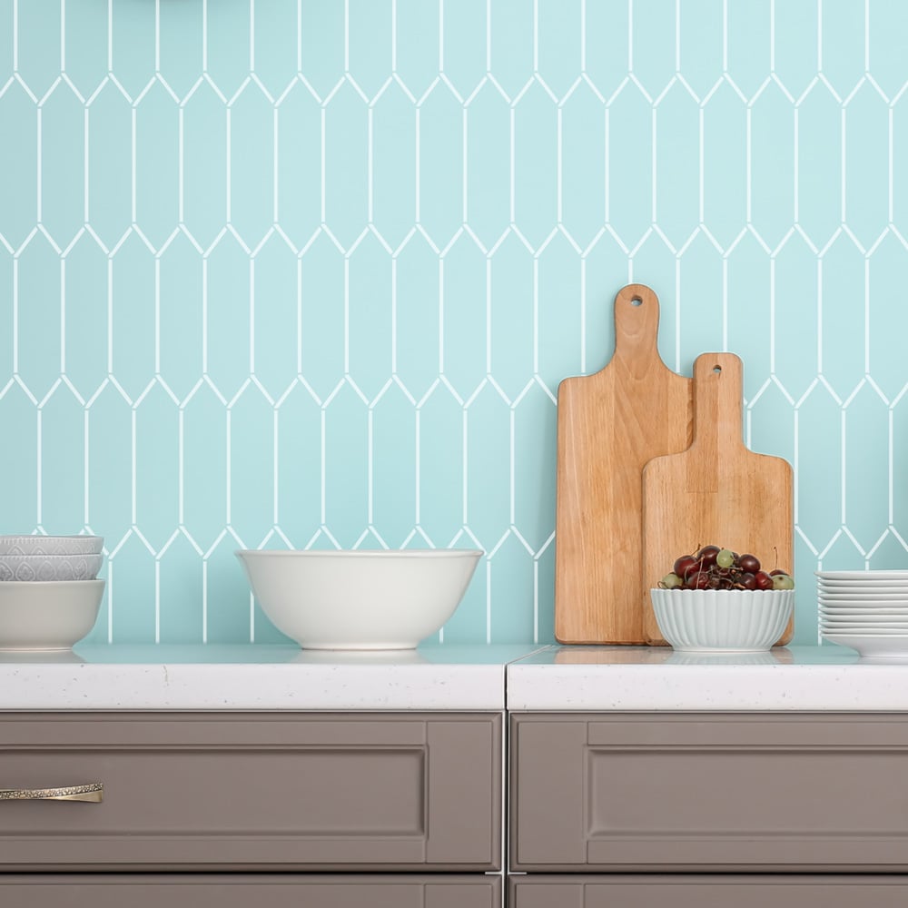 blue and white kitchen tile stencil