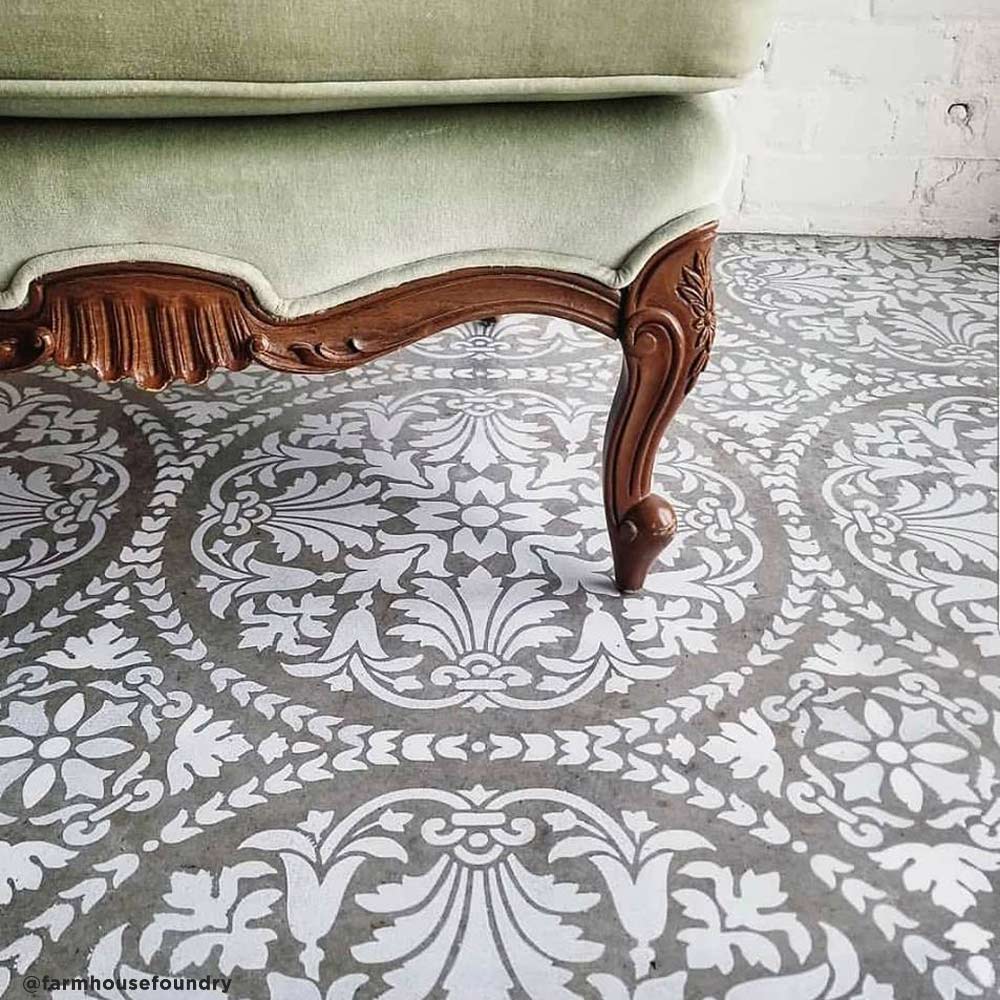 stenciled floor