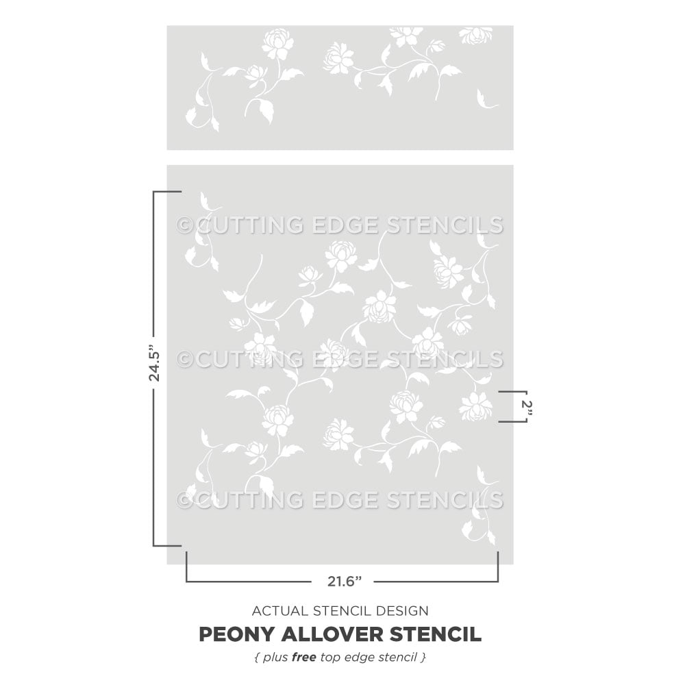 Peony Allover Stencil