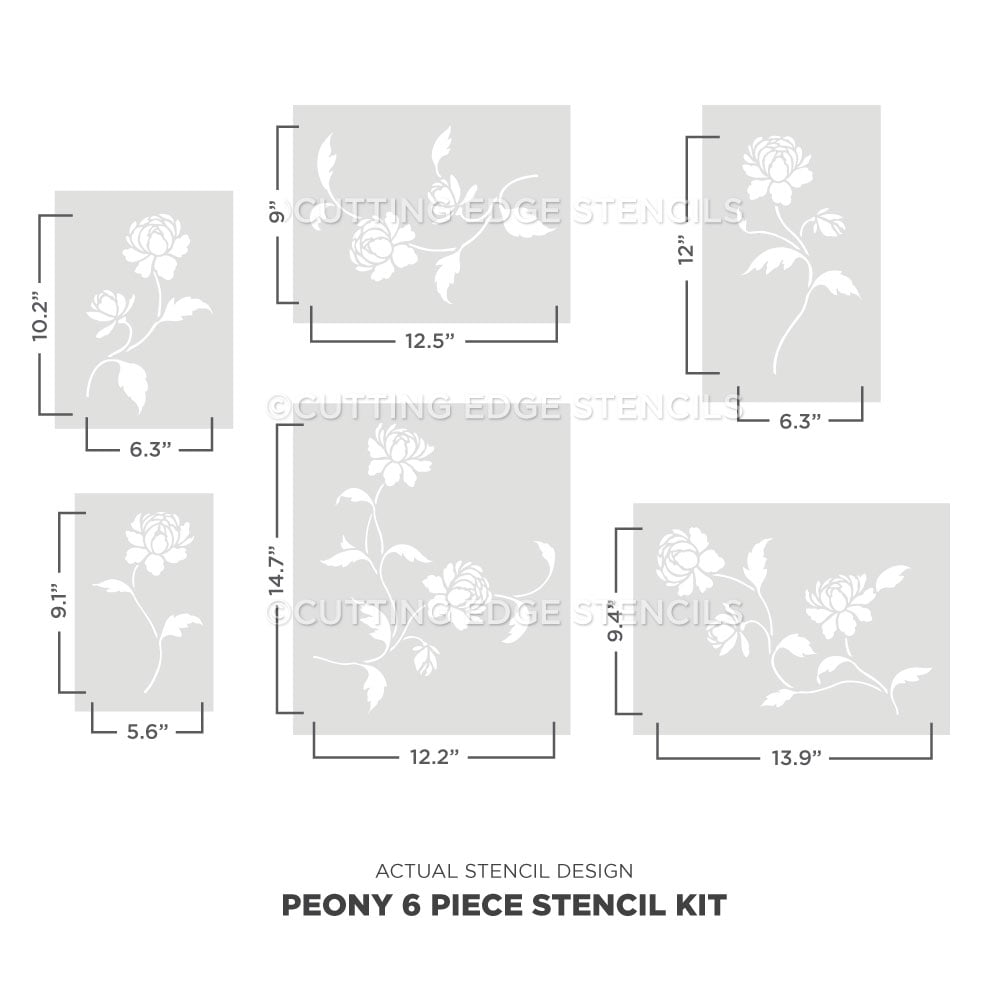 peony stencil kit design