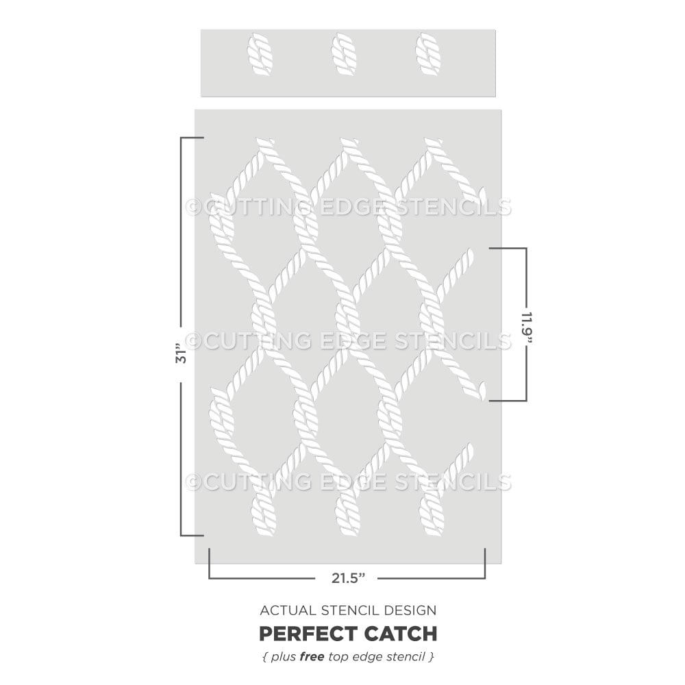 perfect catch wall stencil nautical ropes