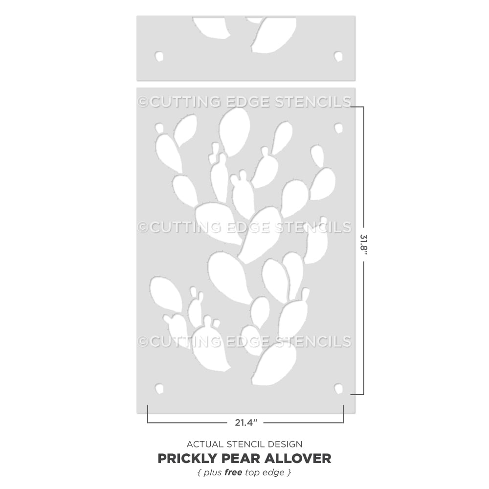 Prickly Pear Cactus Wallpaper Stencil Actual Design